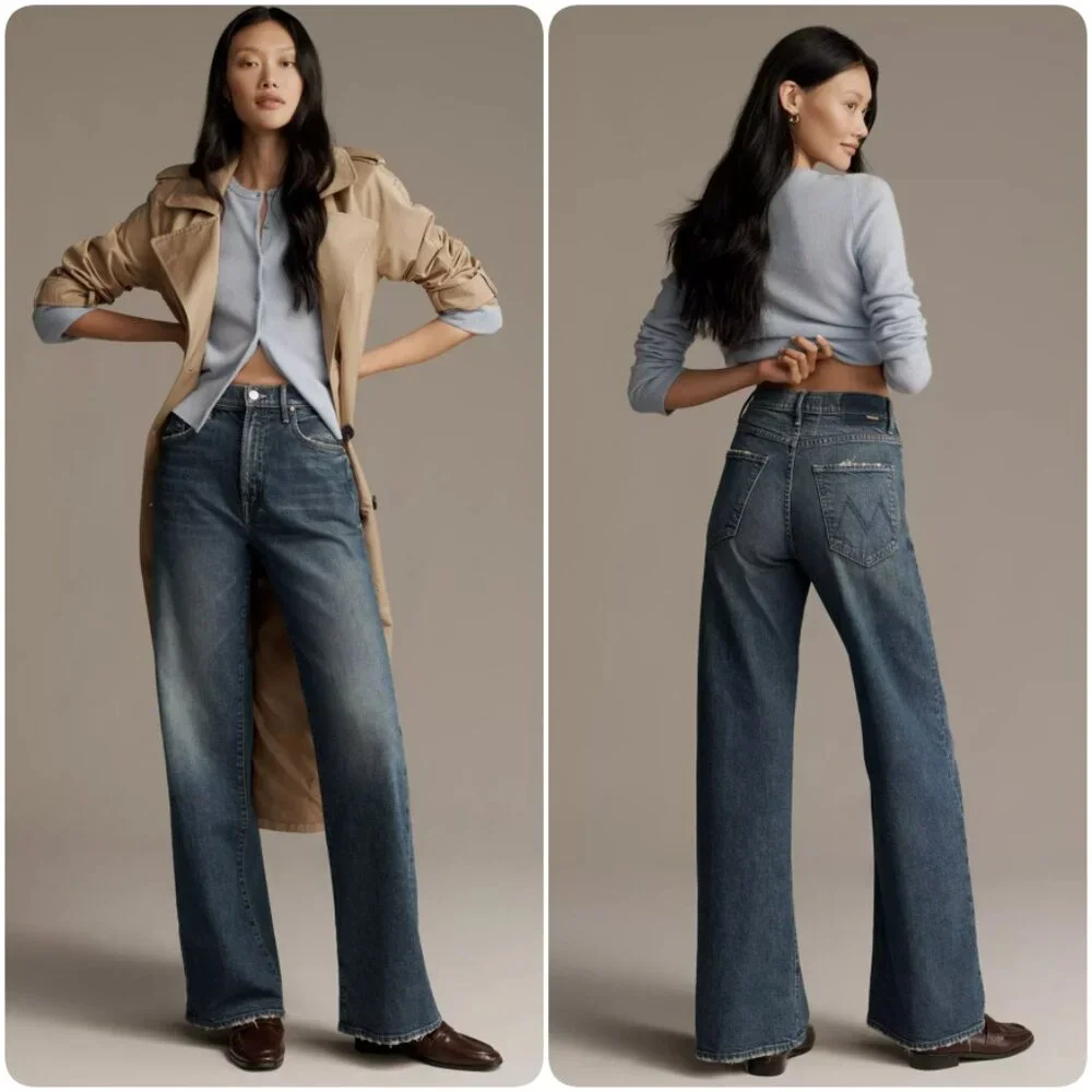 NWT Mother The Lasso Sneak High Rise Wide Leg Jeans, Punk Nouveau Size 30 $278 - Picture 2 of 16